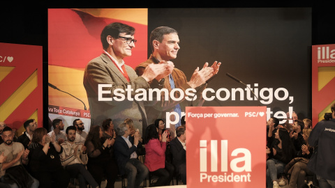 Imagen de un acto de campaña electoral del PSC en apoyo al presidente del Gobierno, Pedro Sánchez, a 26 de abril de 2024.