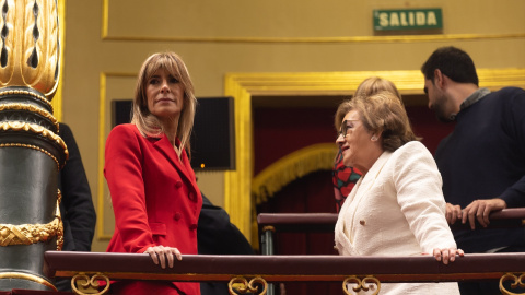 Begoña Gómez durante la primera sesión del debate de investidura de Pedro Sánchez, a 15 de noviembre de 2023.