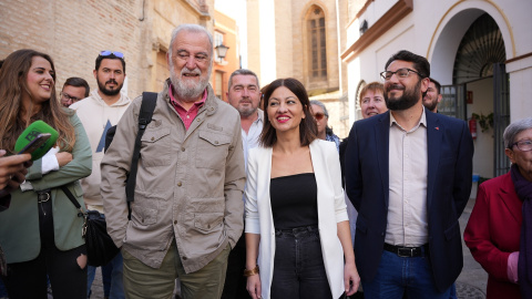 Antonio Rodrigo Torrijos y Sira Rego, este viernes en Sevilla.