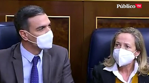 Las reacciones de Pedro Sánchez, Nadia Calviño y Yolanda Díaz ante el antes y después de la votación de la reforma laboral