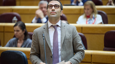 El ministro de Economía, Comercio y Empresa, Carlos Cuerpo, durante una sesión plenaria en el Senado.