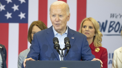 El presidente estadounidense Joe Biden habla durante un mitin en Filadelfia. Imagen de archivo.