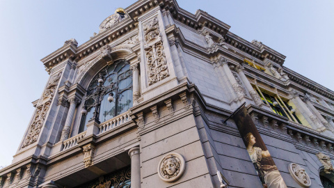 Edificio del Banco de España donde desde hace varios días, hacen cola para contratar Letras del Tesoro, a 3 de febrero de 2023, en Madrid.