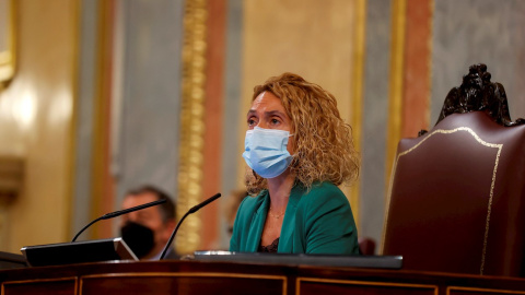 29/09/2021.- La presidenta del Congreso, Meritxell Batet, lidera la sesión de control al Gobierno este miércoles en el Congreso de los Diputados. EFE/Juan Carlos Hidalgo