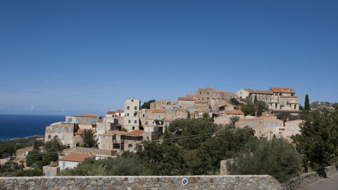 Vista del pueblo de Pigna, en Córcega.