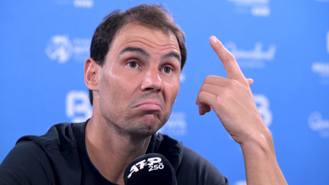 El tenista Rafael Nadal en una conferencia de prensa en Australia, a 31 de diciembre de 2023.