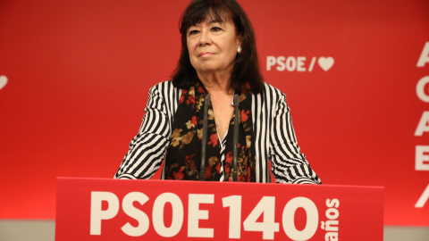 La presidenta del PSOE, Cristina Narbona en rueda de prensa tras la reunión de la Comisión Ejecutiva Federal del PSOE, en Madrid (España)