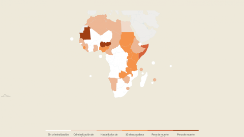 Penalización de los actos sexuales consentidos entre personas del mismo sexo en África.