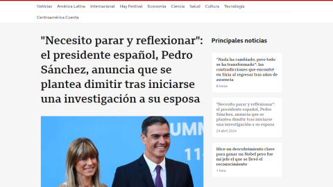 25/04/2024 Noticia publicada este miércoles en el diario británico BBC.