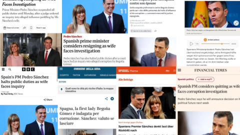 25/04/2024 Numerosos medios internacionales se hacen eco del anuncio de Pedro Sánchez este miércoles.