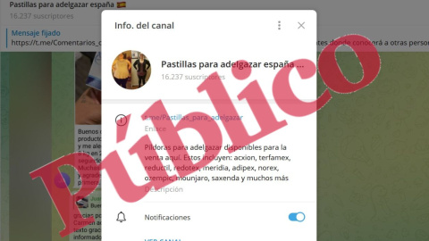 Captura telegram pastillas adelgazar