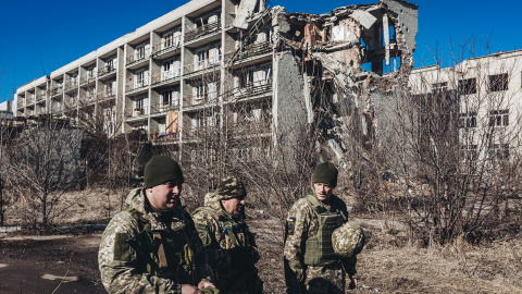 Foto de archivo de varios soldados ucranianos en Donetsk