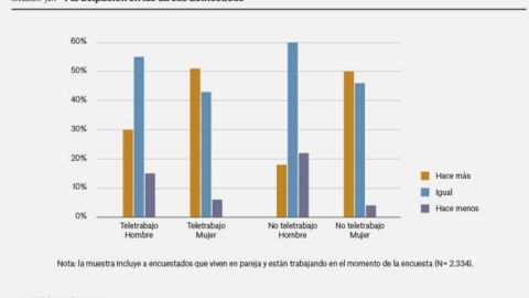 Participación en las tareas domésticas por género.