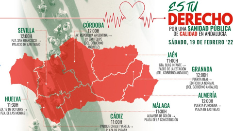 El mapa de las manifestaciones.