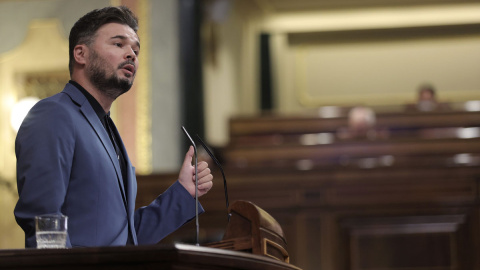 30/06/2021.- El portavoz de ERC en el Congreso, Gabriel Rufián, durante su intervención en la Cámara Baja. E. Parra / Europa Press