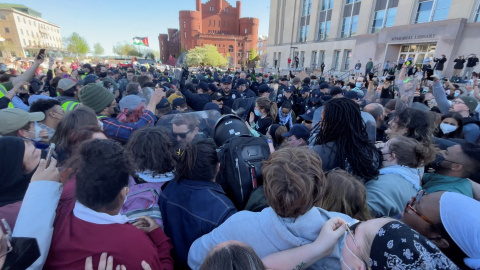 Protestas propalestinas en la Universidad de Wisconsin (EEUU), a 1 de mayo de 2024.