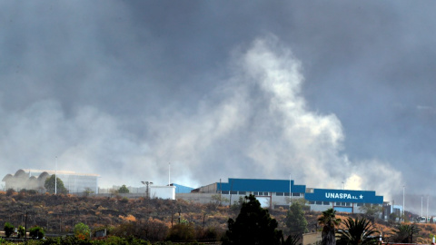 La zona industrial arrasada este lunes por la colada de lava.