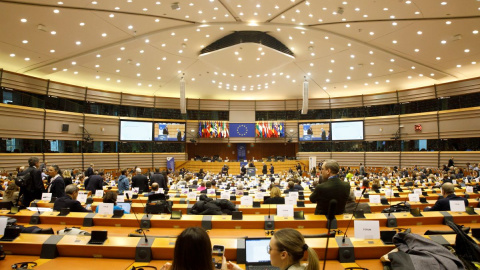 Vista general del interior del Parlamento Europeo, a 29 de noviembre de 2023, en Bruselas.