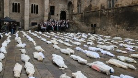 400 mortalles a la plaça del Rei de Barcelona per exigir aturar el comerç d'armes amb Israel