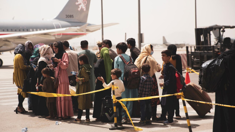 Evacuación en el aeropuerto de Kabul