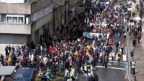 Manifestación en defensa de la lengua gallega, a 17 de mayo de 2024, en Santiago de Compostela, A Coruña, Galicia (España).