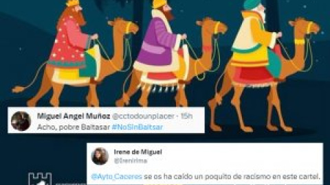 ¿Despiste o racismo? En Cáceres se cargan a Baltasar del cartel de la cabalgata de reyes: "Sale el primo de Gaspar"