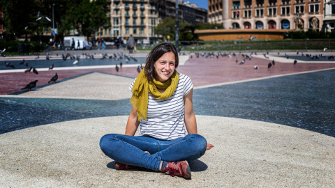 Anna Masqué a la plaça Catalunya el maig del 2021.