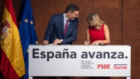 Sánchez y Díaz firman el pacto de Gobierno: "Es un acuerdo con la ciudadanía"