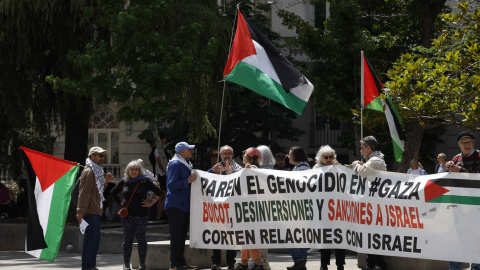 Concentración en apoyo a Palestina delante del pleno del Congreso, a 22 de mayo de 2024.