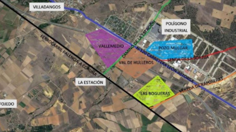 Imagen aérea de la zona de Villadangos del Paramo (León).