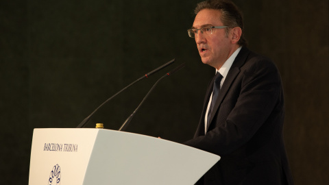 Jaume Giró, presidente de Barcelona Tribuna, en un almuerzo-conferencia de Barcelona Tribuna. Foto de archivo.