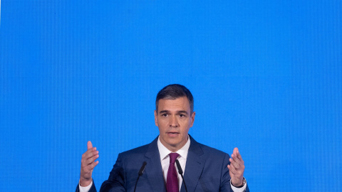 El presidente del Gobierno, Pedro Sánchez, interviene durante el foro ‘CREO’, el foro económico sobre la transformación social y progreso de las empresas en España, en el Hotel Mandarin Oriental Ritz, a 20 de mayo de 2024