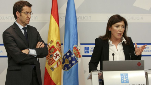 25/2/2022 Feijóo y Beatriz Mato, durante una rueda de prensa en una imagen de archivo