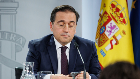 El ministro de Asuntos Exteriores, José Manuel Albares, durante la rueda de prensa posterior al Consejo de Ministros.