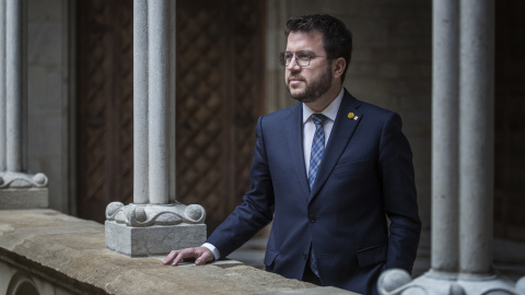 El president de la Generalitat, Pere Aragonès, fotografiat al Palau de la Generalitat.