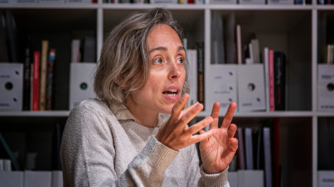 Ingrid Guardiola al Bòlit de Girona durant l'entrevista amb 'El Quinze'.