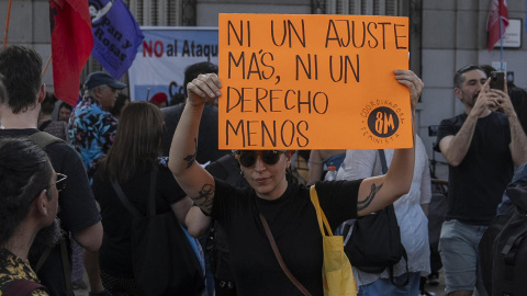 Imagen de archivo de una manifestación en Chile en apoyo a las huelgas en Argentina contra las reformas de Milei a 24 de enero de 2024.