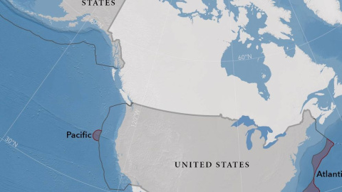 Así queda el mapa de EEUU con los nuevos territorios de la Plataforma Continental Ampliada (ECS)