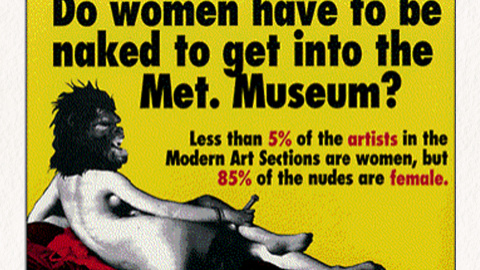 'Do women have to be naked to get into the Met. Museum?' (1989) de Guerrilla Girls.