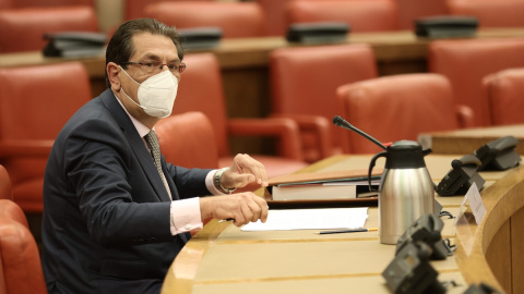 El magistrado Enrique Arnaldo Alcubilla, durante una comisión en el Congreso de los Diputados, a 2 de noviembre de 2021, en Madrid