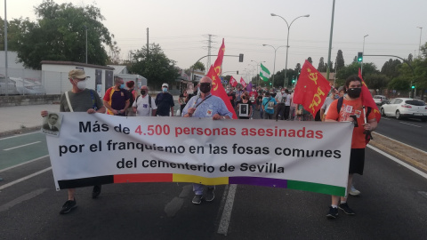 Un instante en la manifestación contra la paralización de la ley andaluza de Memoria Histórica.