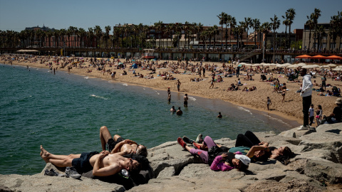 Una playa de Barcelona, a 14 de abril de 2024.