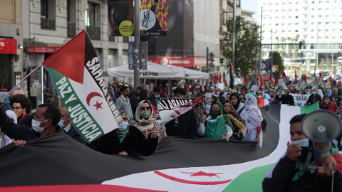 Marcha en apoyo al Sáhara Occidental.