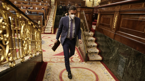 10/2/22-El presidente del Gobierno, Pedro Sánchez, en una sesión plenaria marcada por el Debate sobre el estado de la Nación, así como sobre la aún pendiente renovación del Consejo General del Poder Judicial (Madrid, a 15 de diciembre de 2021).