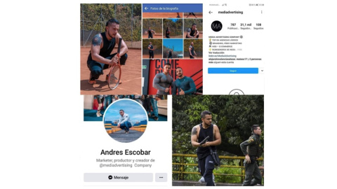 Como Andrés Escobar fue identificado este sujeto que actuó en Ciudad Jardín, lujoso barrio de Cali. Sin proponérselo, la empresa Media Advertising confirmó su identidad al deslindarse de sus actividades contra los manifestantes. La policía informó 