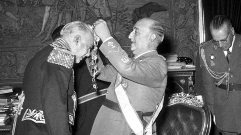 Trujillo y Franco, en la visita del primero a España en 1954.