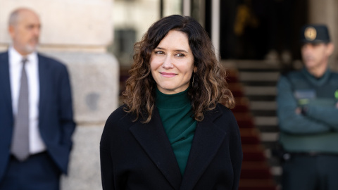 La presidenta de la Comunidad de Madrid, Isabel Díaz Ayuso, durante un acto en la Real Casa de Correos, a 19 de febrero de 2024.