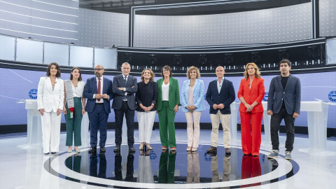 6 de junio de 2024. Candidatos y candidatas a las elecciones europeas en el debate a nueve del 6 de junio en RTVE.