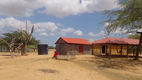 Imagen de algunas de las casas del pueblo de la Guajira colombiana.