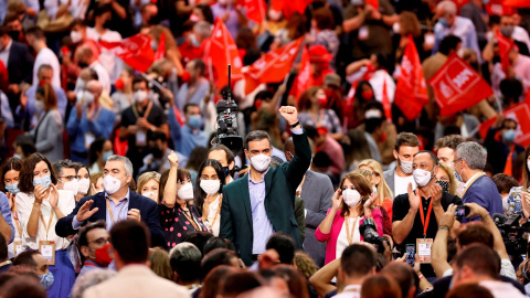 El presidente del Gobierno y Secretario General del PSOE, Pedro Sánchez, durante clausura del 40 Congreso Federal del partido que se ha celebrado en València.